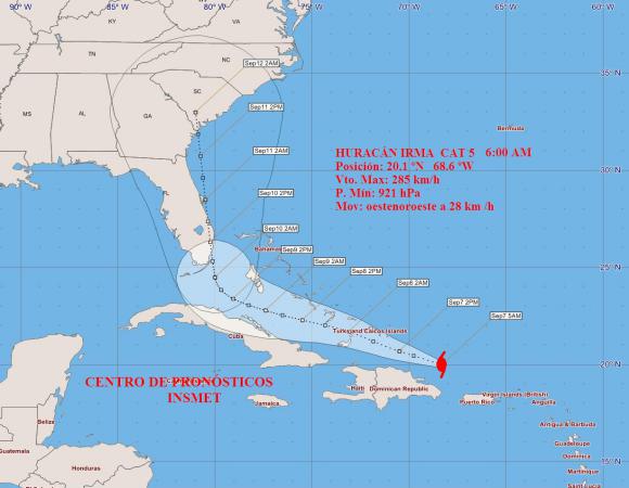 Irma impactará a Cuba en horas del mediodía