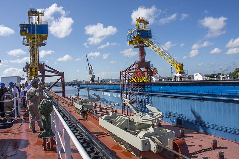 Vista del dique flotante