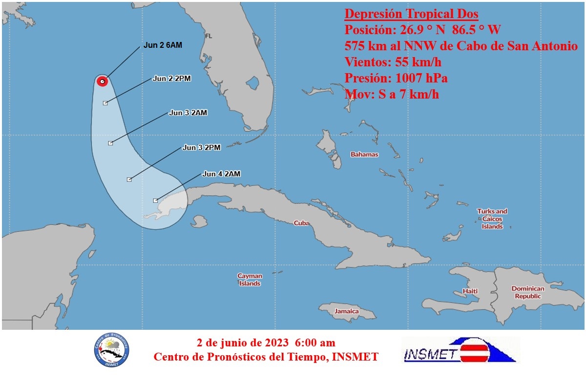 Cuba atenta a depresión tropical Dos en el Golfo de México