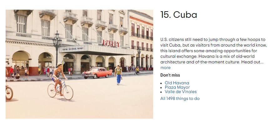 Cuba TripAdvisor mejores destinos gastronómicos