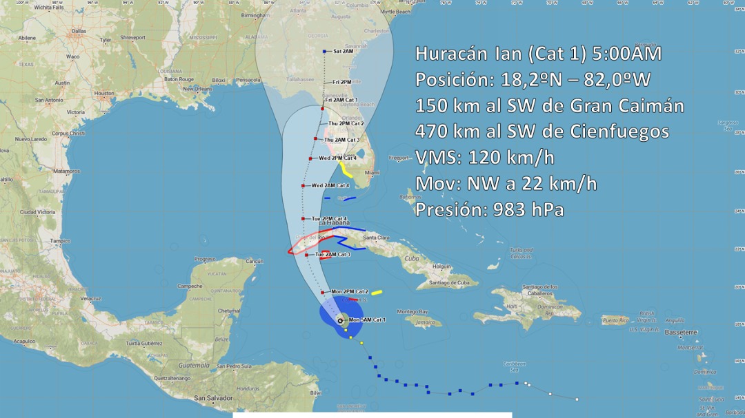 Ian se convierte en huracán y avanza hacia el occidente de Cuba