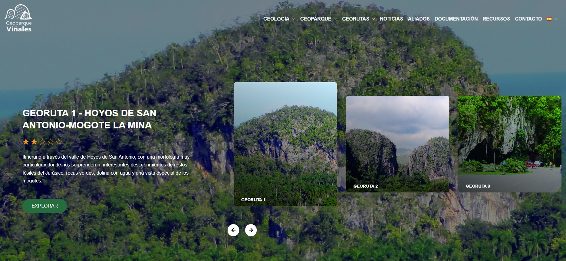 Geoparque Viñales presenta sitio web institucional