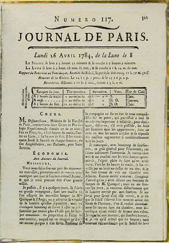 Carta de Franklin sobre la luz diurna, a menudo mal citada. No mencionó nunca en ella el Horario de Verano, y la primera vez que se publicó no tenía título ni pie de autor (foto: Wikipedia).