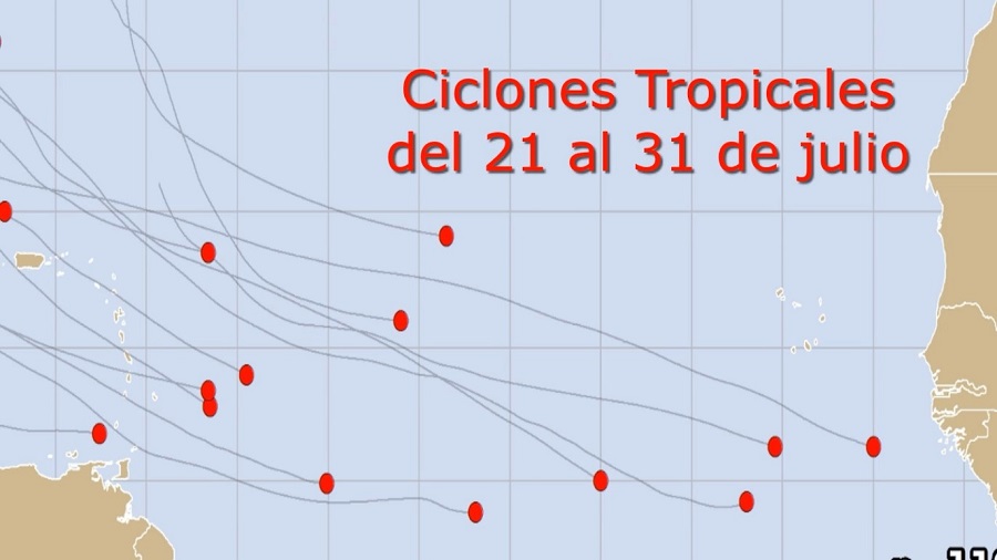 Ciclones tropicales julio
