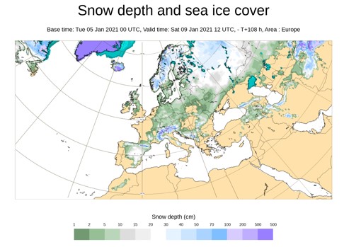 Filomena-España-Mapa espesor capa de nieve