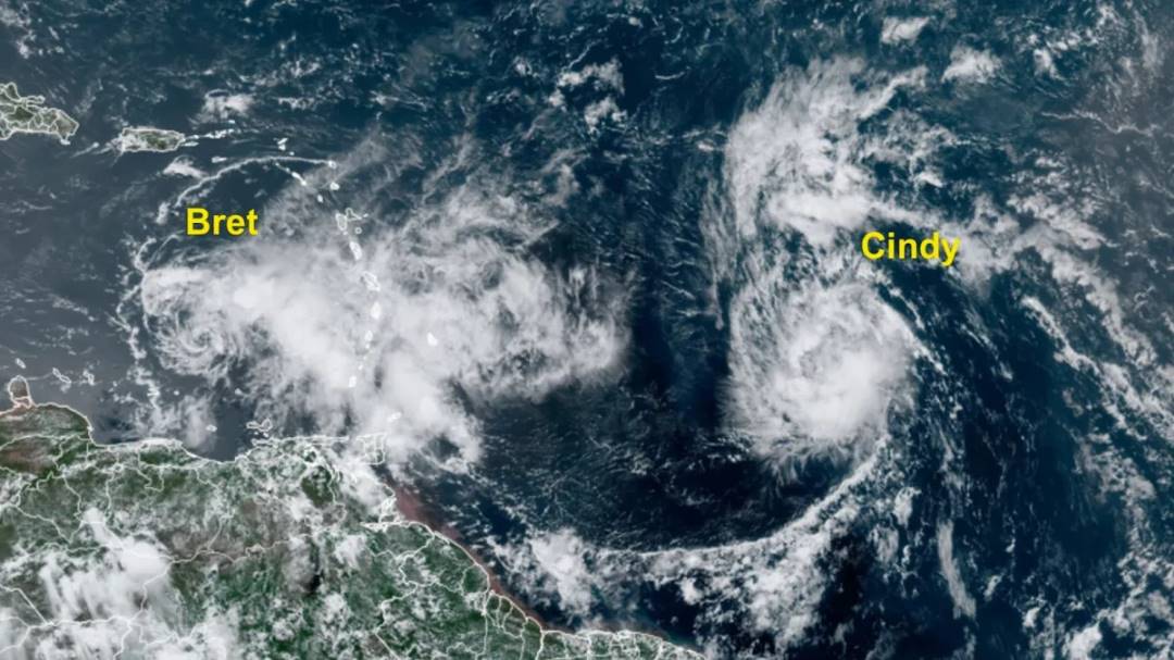 BRET y CINDY, dos de las tormentas tropicales de junio de 2023.