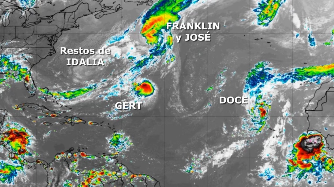 Imagen del Atlántico Norte en la tarde del 1 de septiembre de 2023. Obsérvese la fuerte Onda Tropical que está saliendo de África.