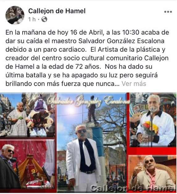 Muere Salvador González-Post en Facebook del Callejón de Hamel