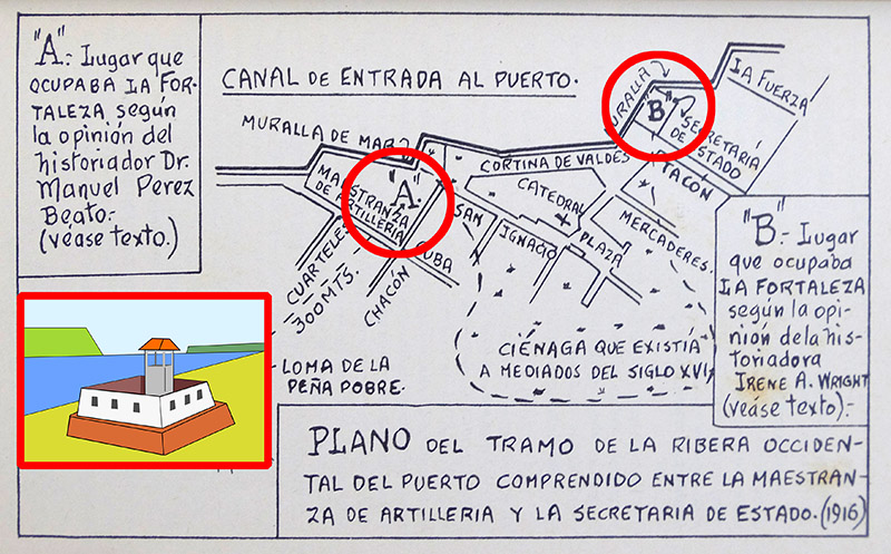 Plano de ubicación probable de la Fuerza Vieja