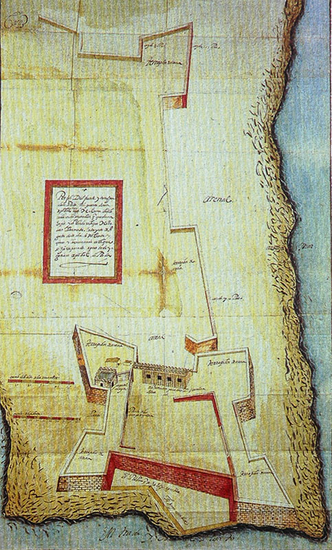 Plano del Castillo de la Punta trazado por Cristóbal de Roda sobrino de Bautista Antoneli
