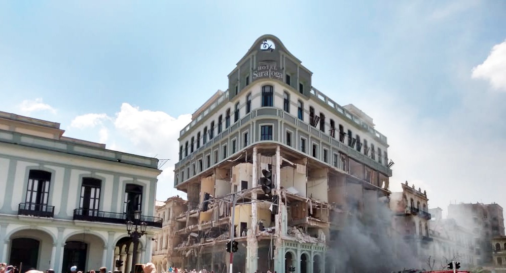 Explosión en Hotel Saratoga en La Habana