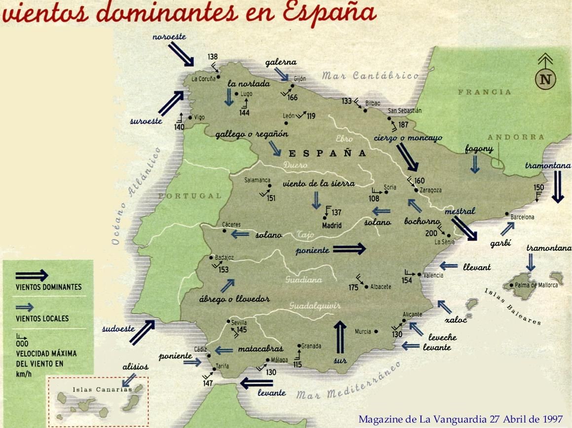 Vientos dominantes-España