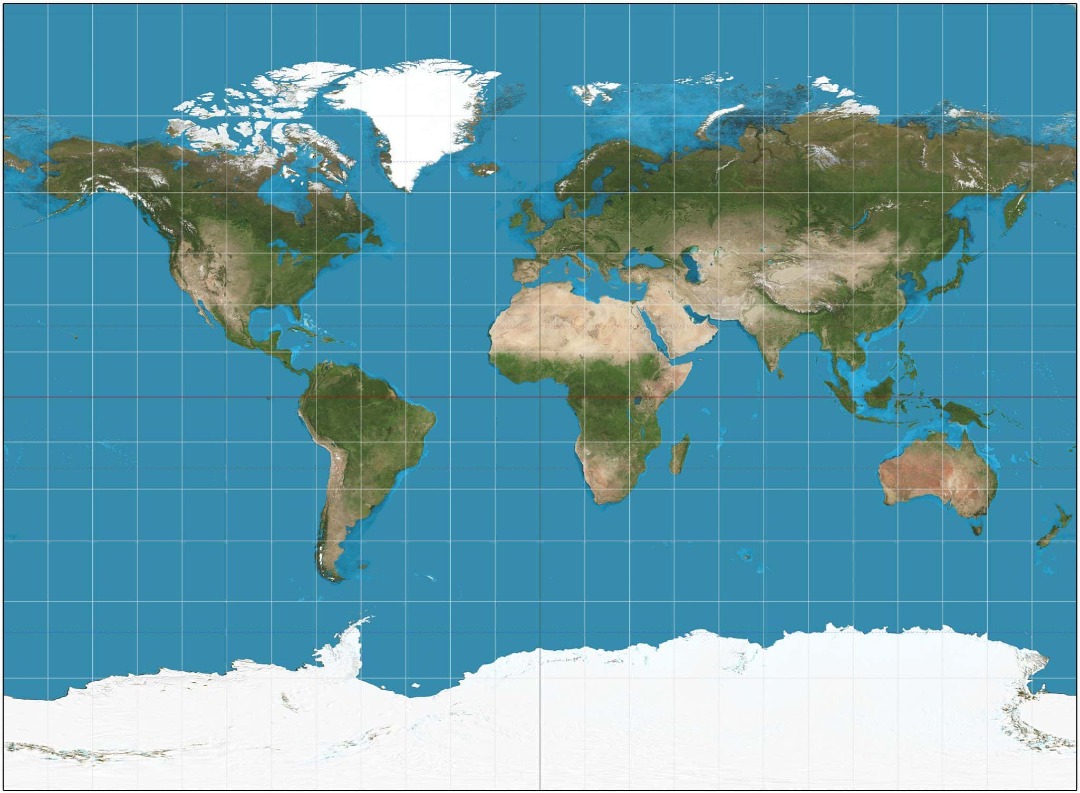 La Proyección de Miller es muy similar a la Mercator, pero las líneas rectas no son Líneas de Rumbo, por lo que no es verdaderamente útil para la navegación, pero sí como su uso como mapa de pared.