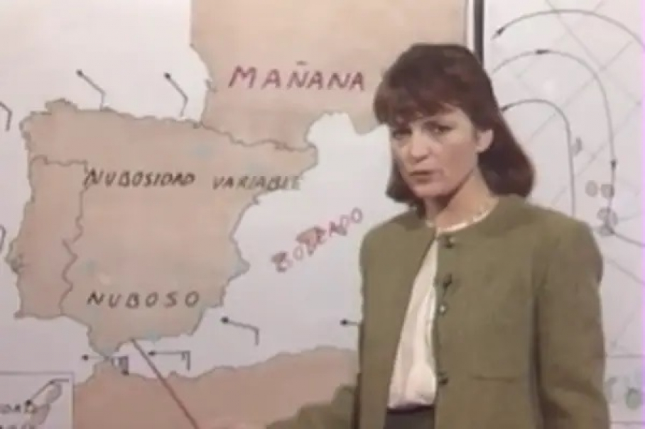 Primera “Mujer del Tiempo” en TVE durante los años 70 del pasado siglo.