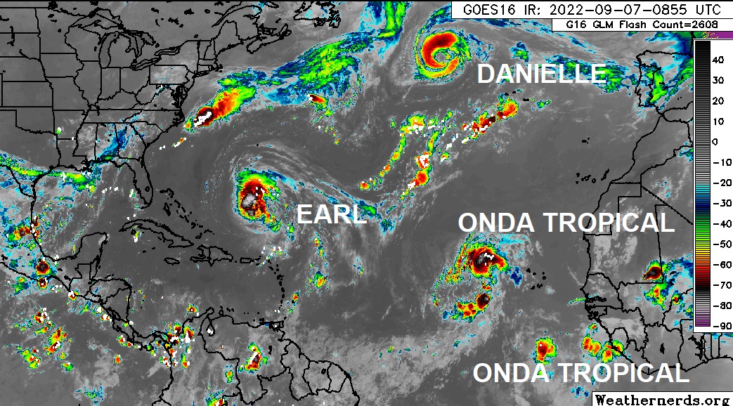 Imagen de satélite de hoy 7 de septiembre de 2022.