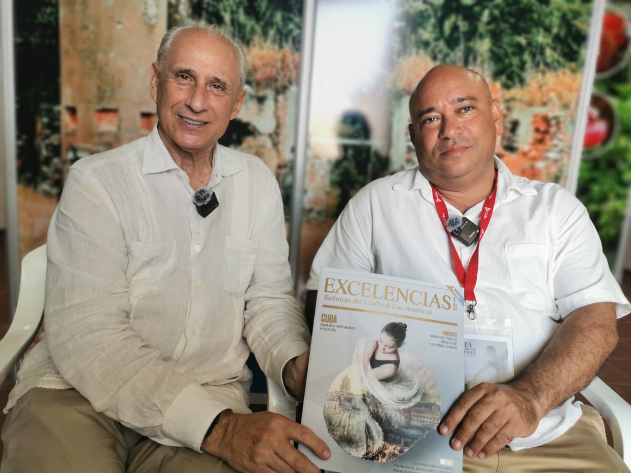 Delegado del Mintur en la Isla de la Juventud y Cayo Largo del Sur, Ruber Delgado Gamboa, junto a José Carlos de Santiago, presidente del Grupo Excelencias.