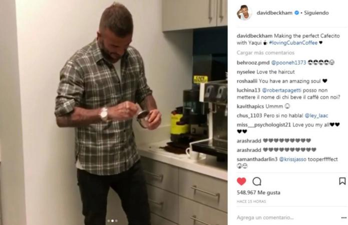 David Beckham prepara café cubano y causa revuelo en redes