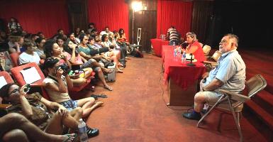 Francis Ford Coppola en a Escuela Internacional de Cine de La Habana. Foto: Efe Coppola cómodo y feliz en Cuba