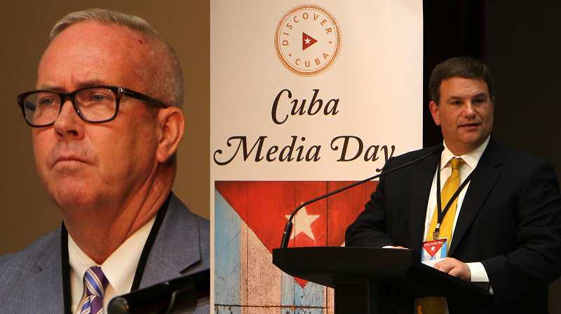 Terry Dale, presidente y CEO de la Asociación de Turoperadores de Estados Unidos y Tom Popper, presidente del turoperador norteamericano InsightCuba Mano a mano con Terry Dale y Tom Popper
