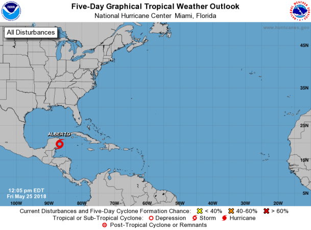 Se forma en el Caribe la tormenta subtropical Alberto